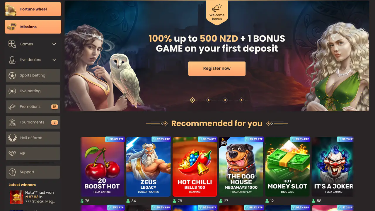 National Casino New Zealand lobby categories and game search